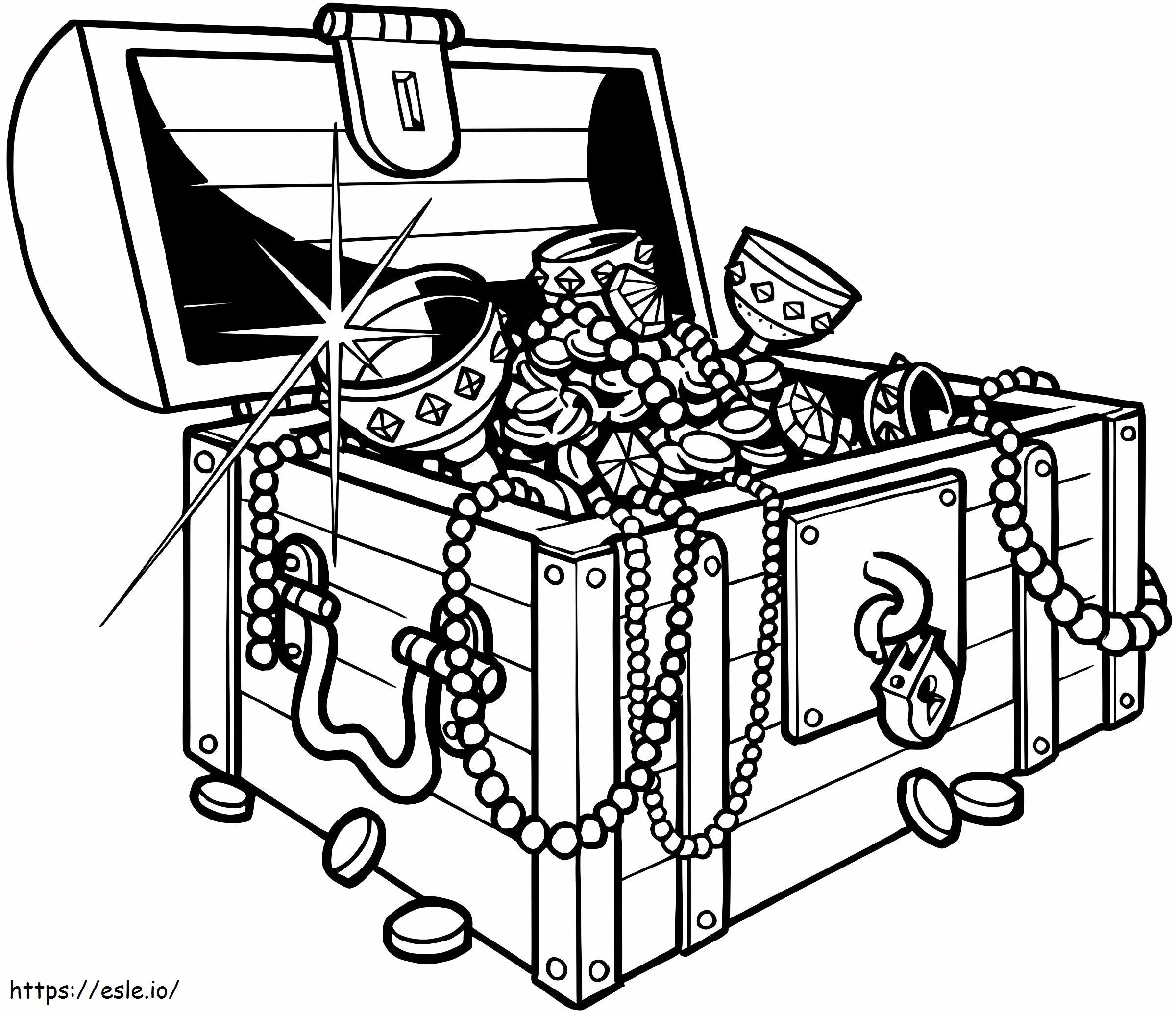 Treasure chest to color coloring page