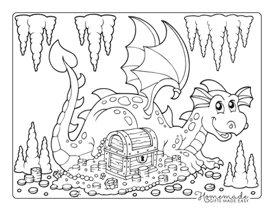 Free dragon coloring pages for kids adults