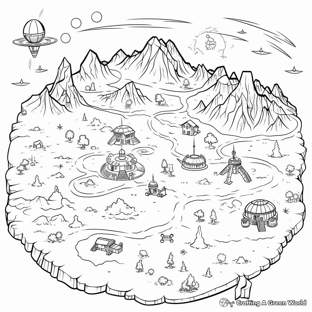 Treasure map coloring pages