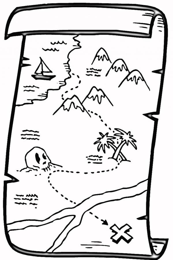 Coloring pages treasure map coloring pages