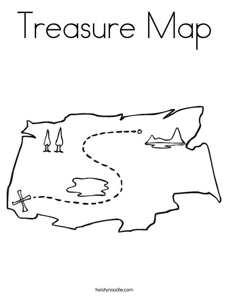 Treasure map coloring page