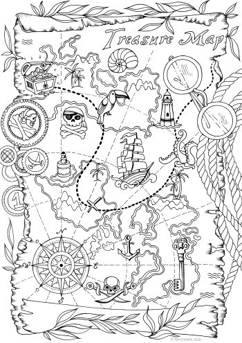 Treasure map â favoreads coloring club