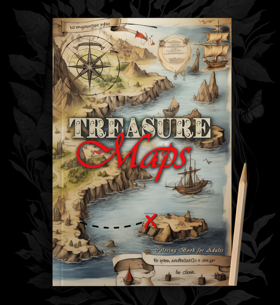 Treasure map coloring book printbook â monsoon publishing usa