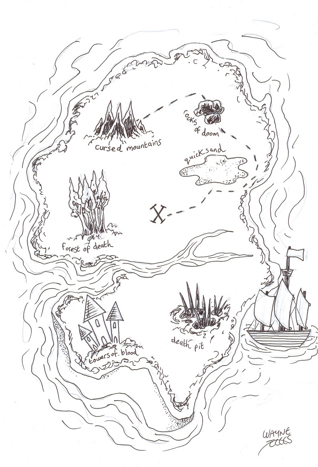 Wayne tully horror art how to draw and create a treasure map part
