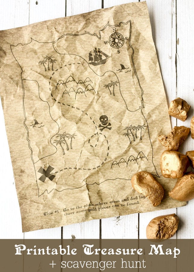 Printable treasure map kids activity â lets diy it all â with kritsyn merkley