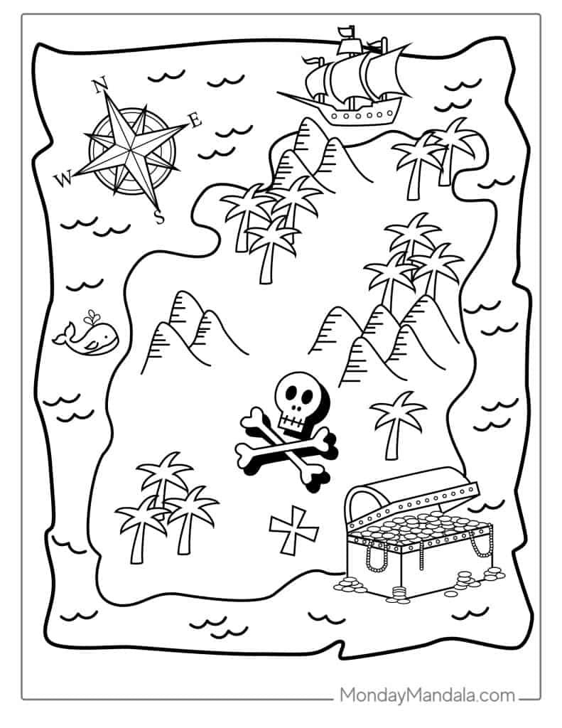 Pirate coloring pages free pdf printables