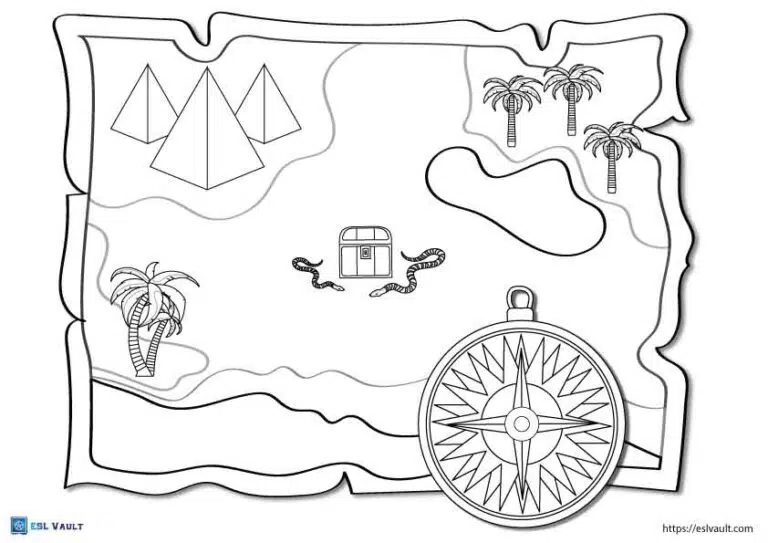 Free treasure map coloring pages