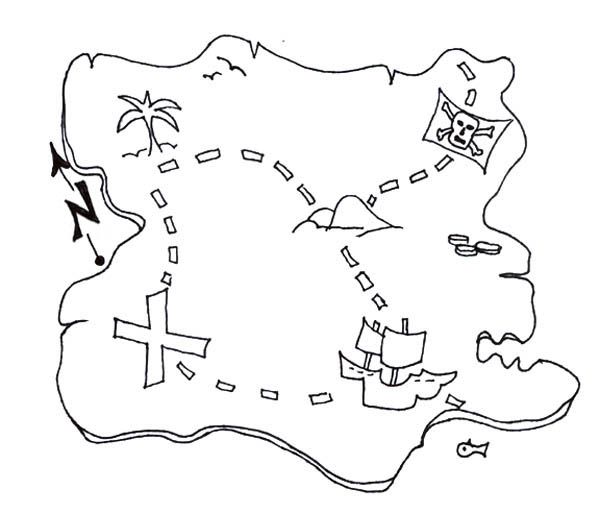 Awesome treasure map of pirate treasure coloring page pirate coloring pages treasure maps treasure maps for kids