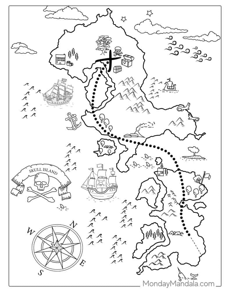 Pirate coloring pages free pdf printables