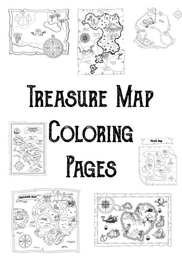 Free treasure map coloring pages