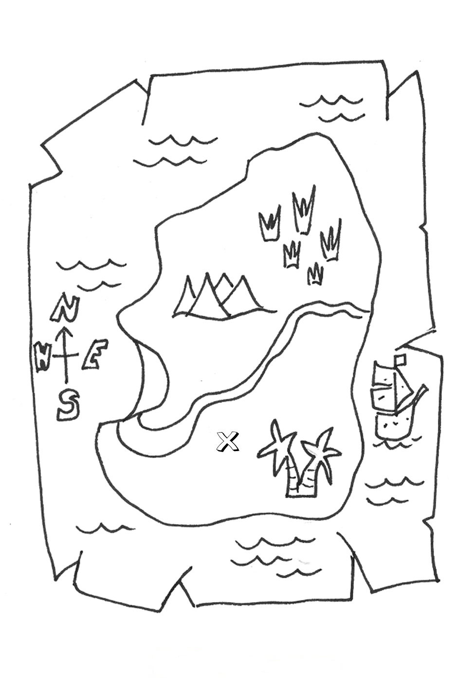 Treasure map coloring page coloring pages for kids coloring book pages treasure maps