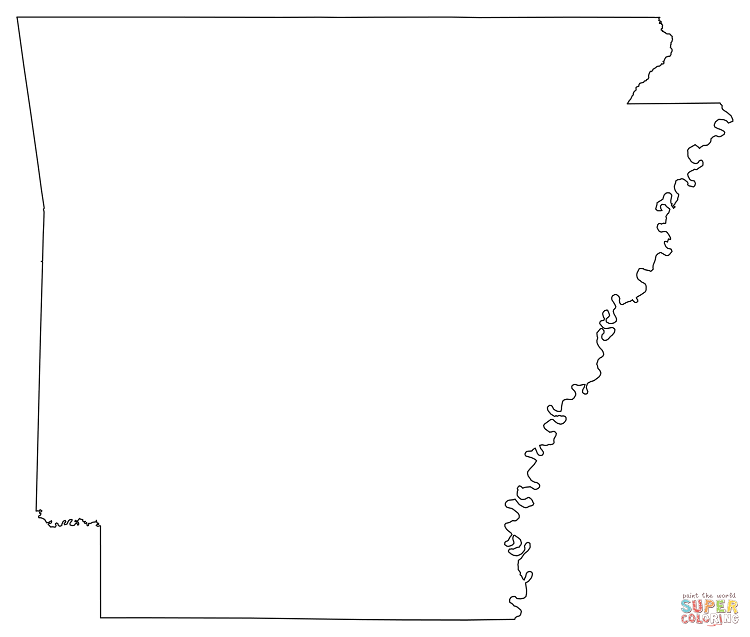 Outline map of arkansas coloring page free printable coloring pages