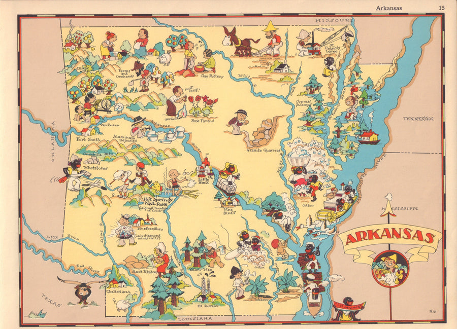 Pictorial map by ruth taylor white of arkansas â new world cartographic
