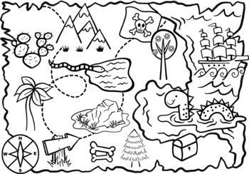 Treasure map coloring pages by everyday masterpieces tpt