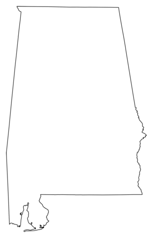 Outline map of alabama coloring page free printable coloring pages