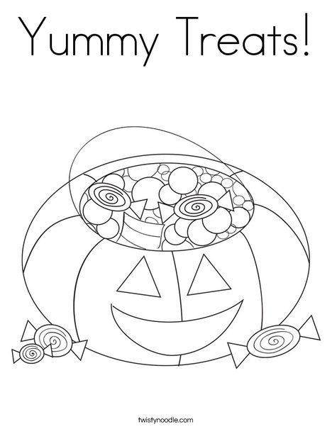 Yummy treats coloring page