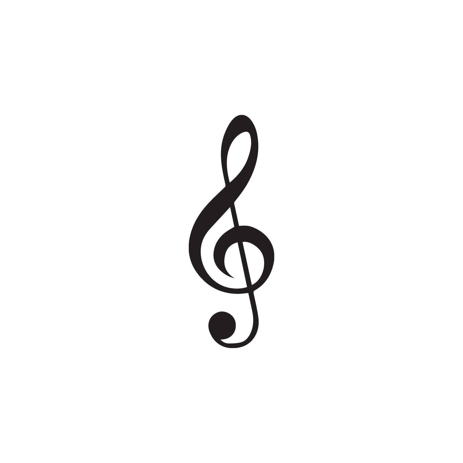 Treble clef music symbol â goodall vinyl