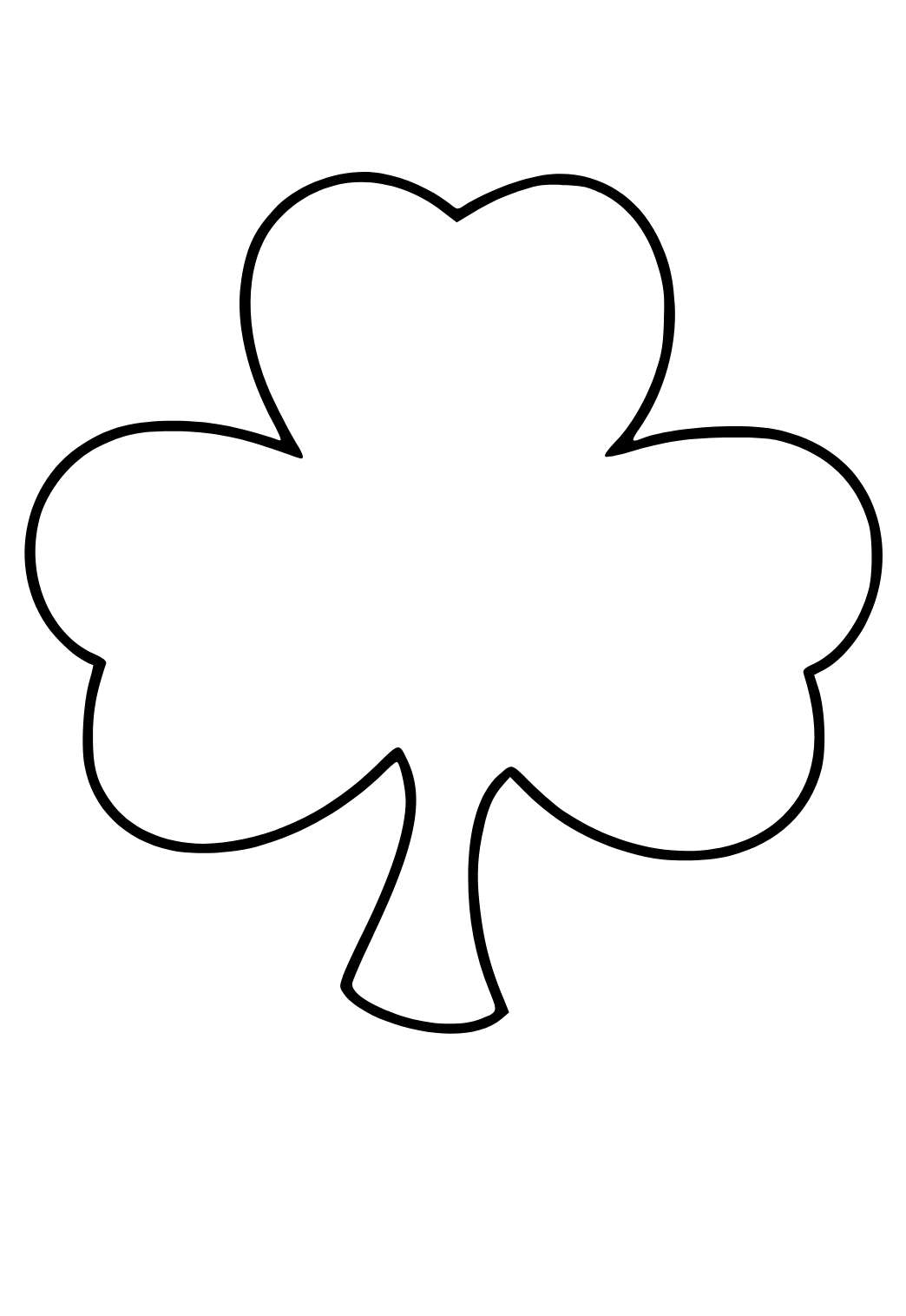 Free printable shamrock easy coloring page for adults and kids