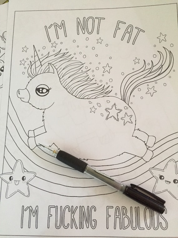 Sweary coloring book calm the fuck down sweary coloring book for adults page printable download swearing unicorns and more download now