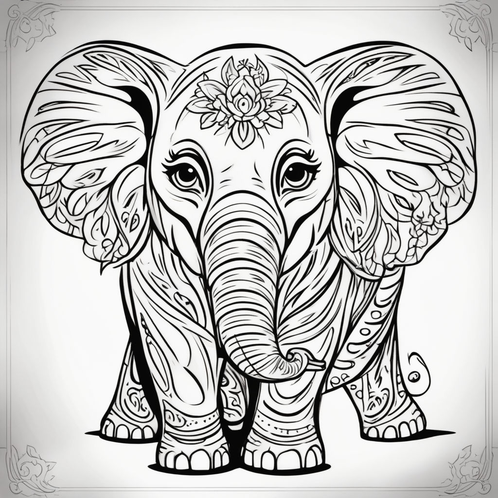How to draw an color elephant