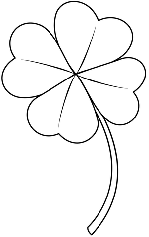 Four leaves clover coloring page free printable coloring pages