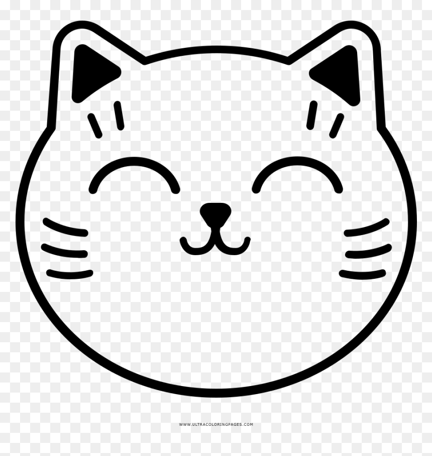 Happy cat coloring page