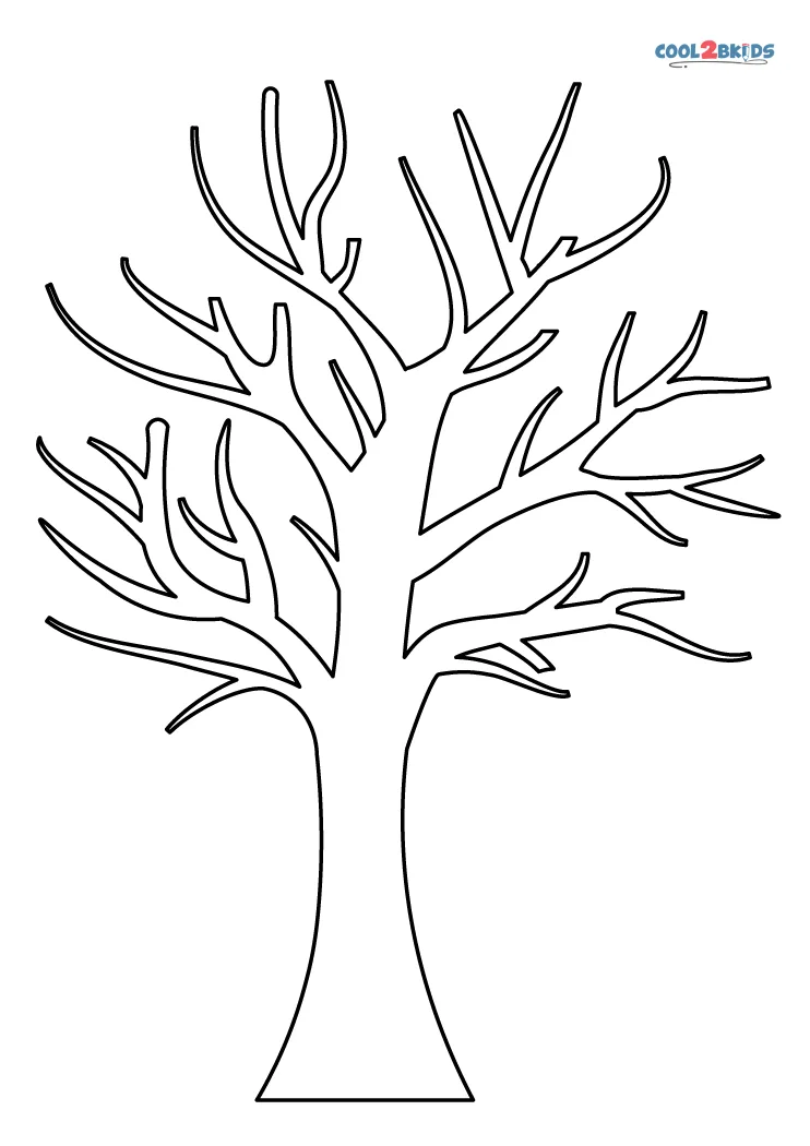 Free printable bare tree coloring pages for kids