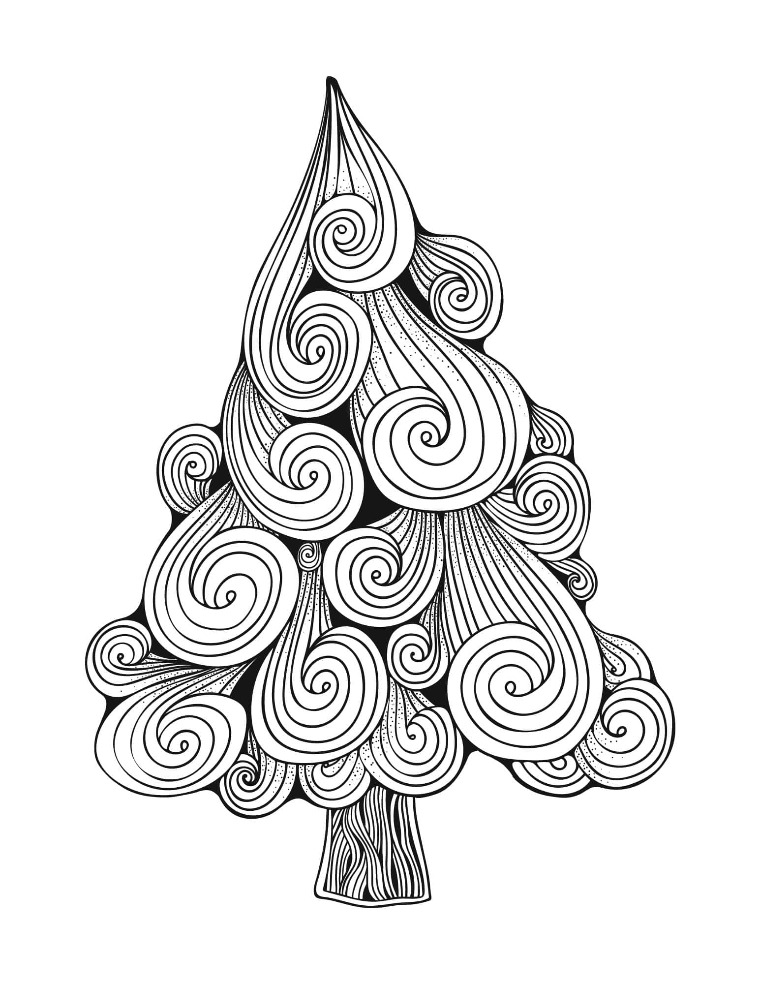 Joyful christmas tree coloring pages