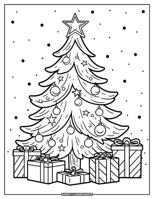 Christmas tree coloring pages