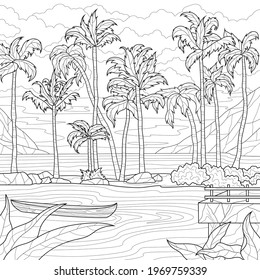 Palm trees coloring book images stock photos d objects vectors
