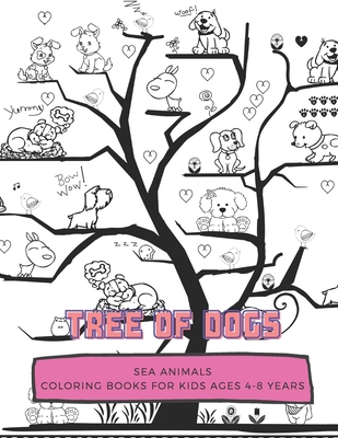 Tree of dogs sea animals coloring book for kids ages to years large x inches white paper soft cover paperback boswell book pany