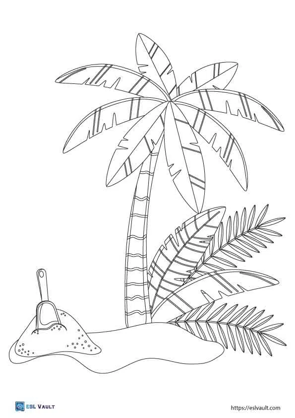 Palm tree coloring pages