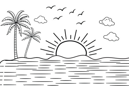 Beach coloring page images â browse photos vectors and video