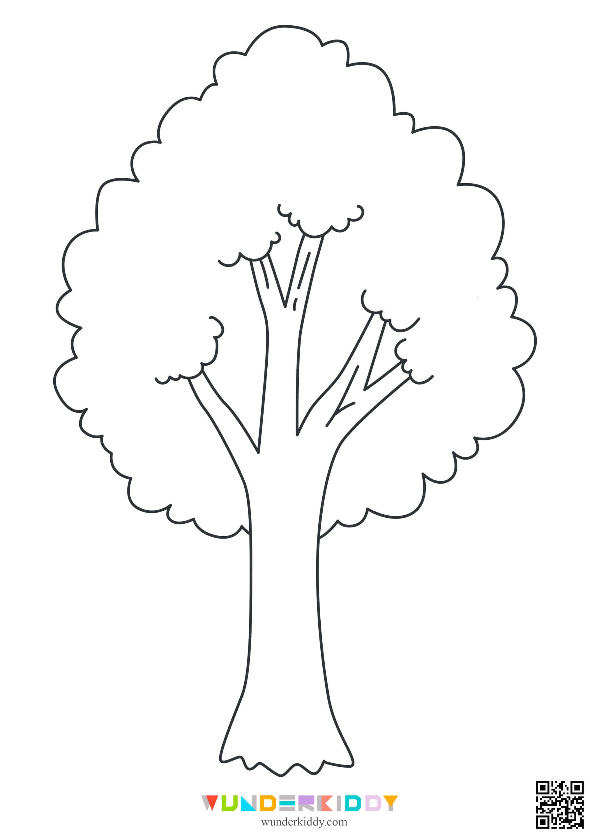 Printable tree template for craft and coloring pages for kids