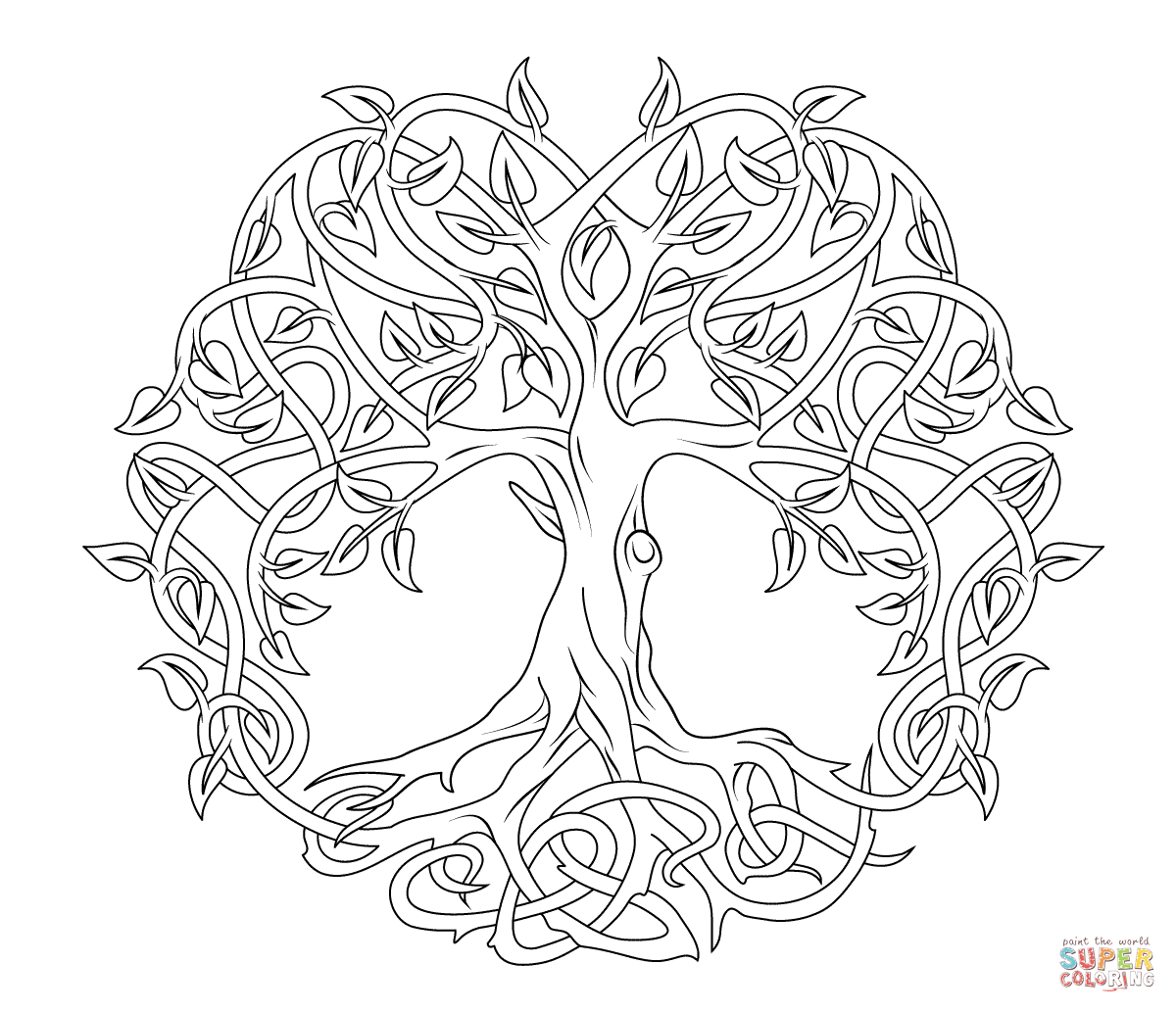 Celtic tree of life coloring page free printable coloring pages