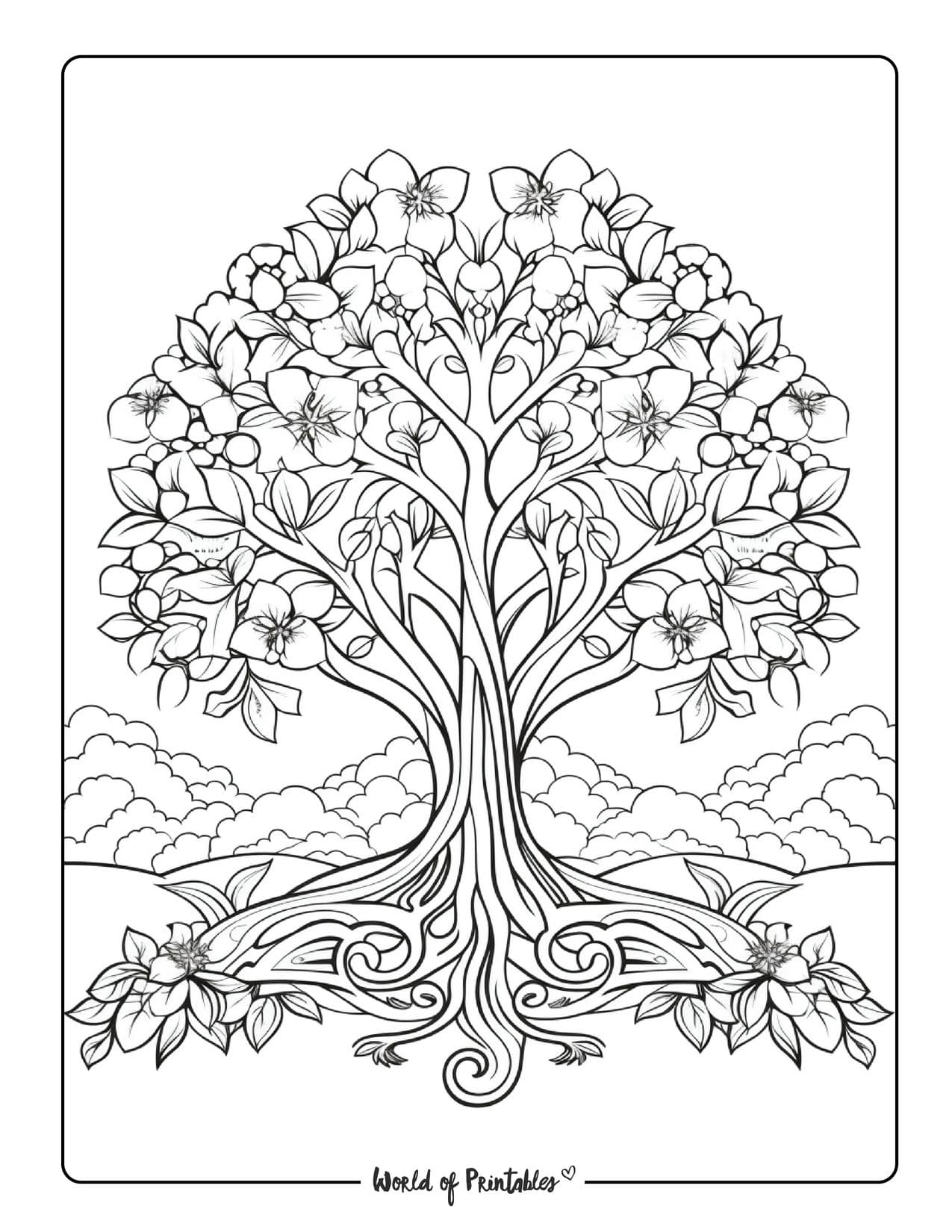 Tree coloring pages