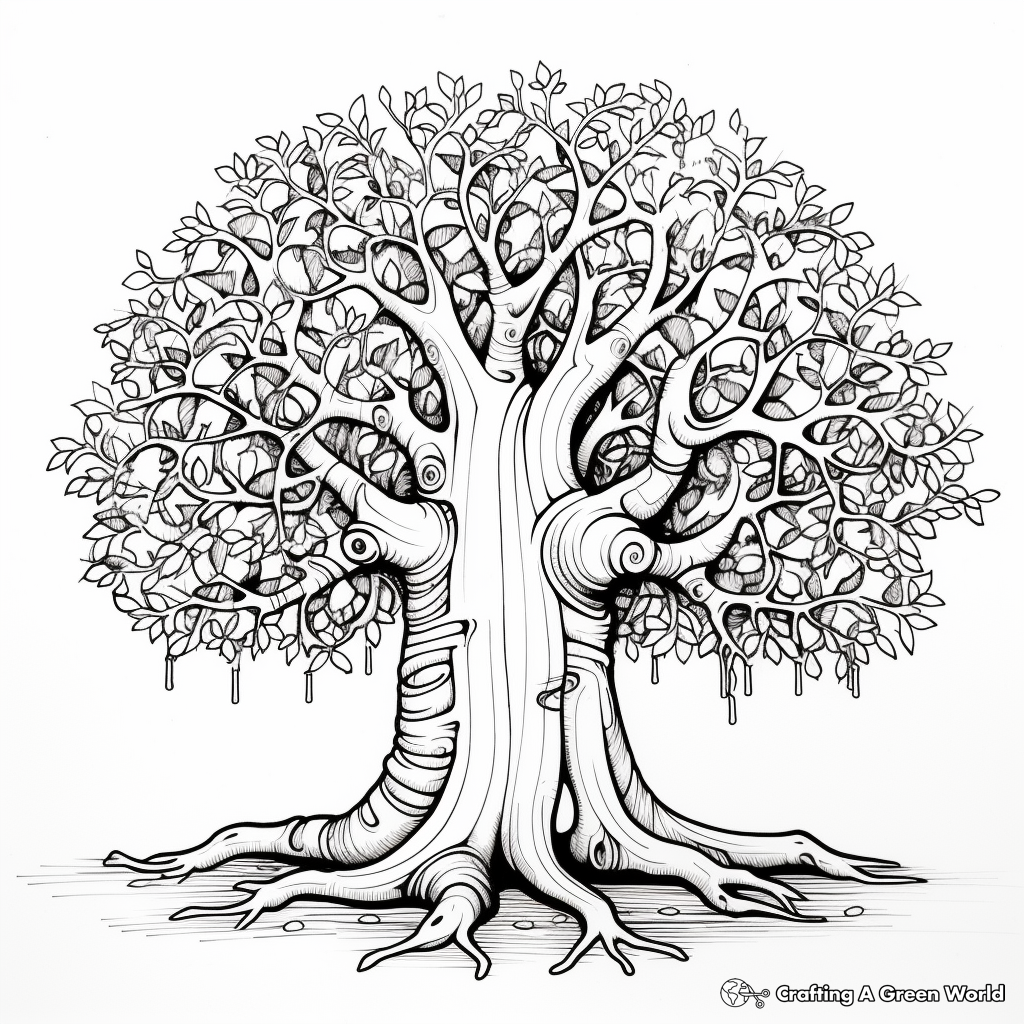 Tree coloring pages