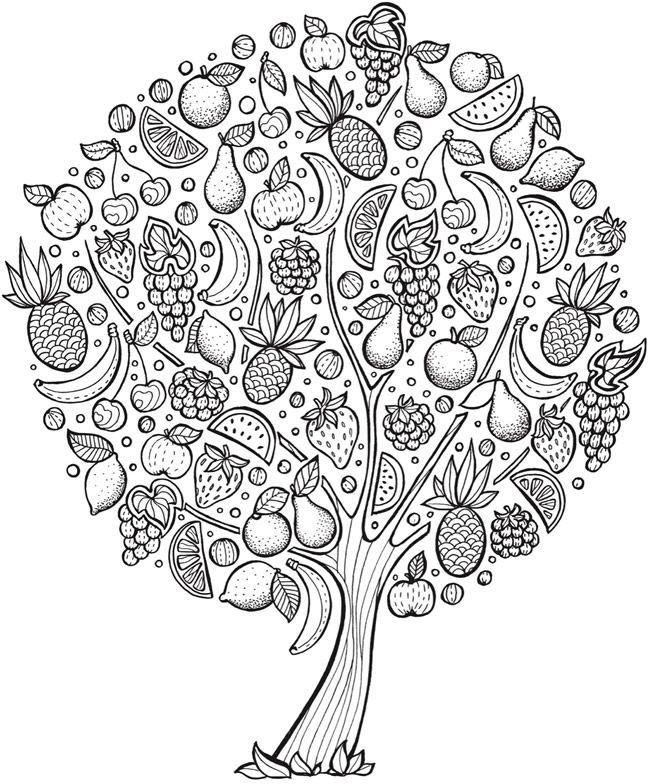 Printable coloring pages fruit coloring pages tree coloring page coloring pages