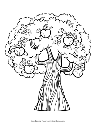 Apple tree coloring page â free printable pdf from