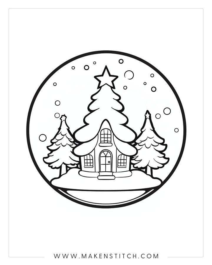 Christmas tree coloring pages for kids adults