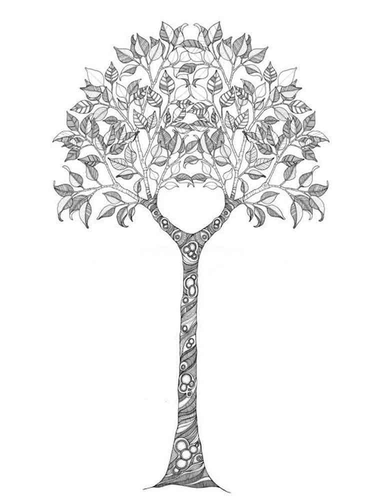 Tree coloring pages for adults