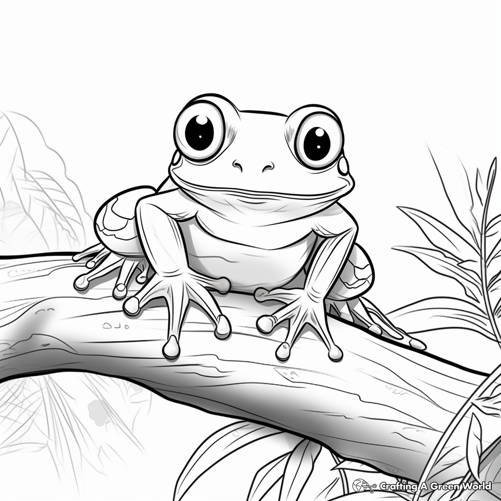 Tree frog coloring pages