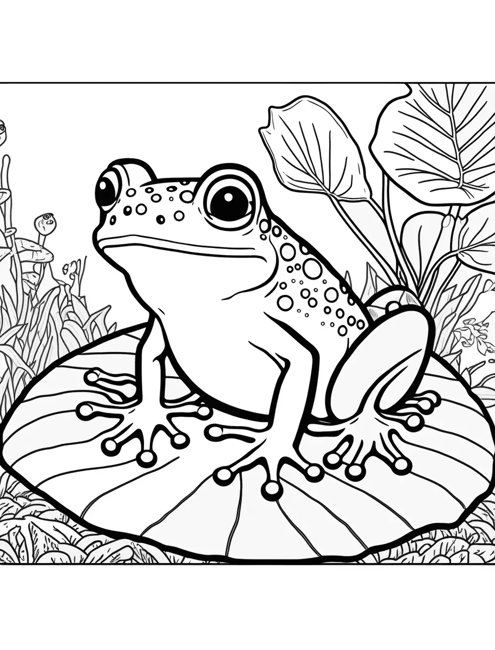 Frog coloring pages free printable sheets