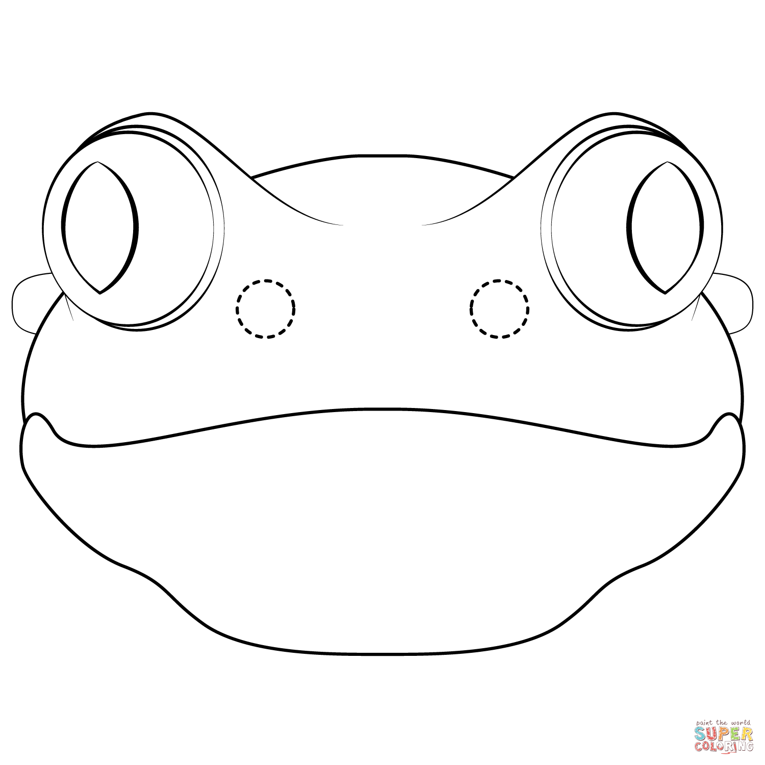 Tree frog mask coloring page free printable coloring pages