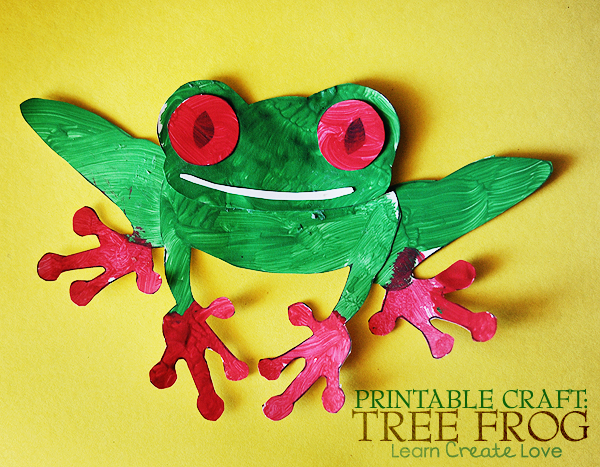 Printable tree frog craft