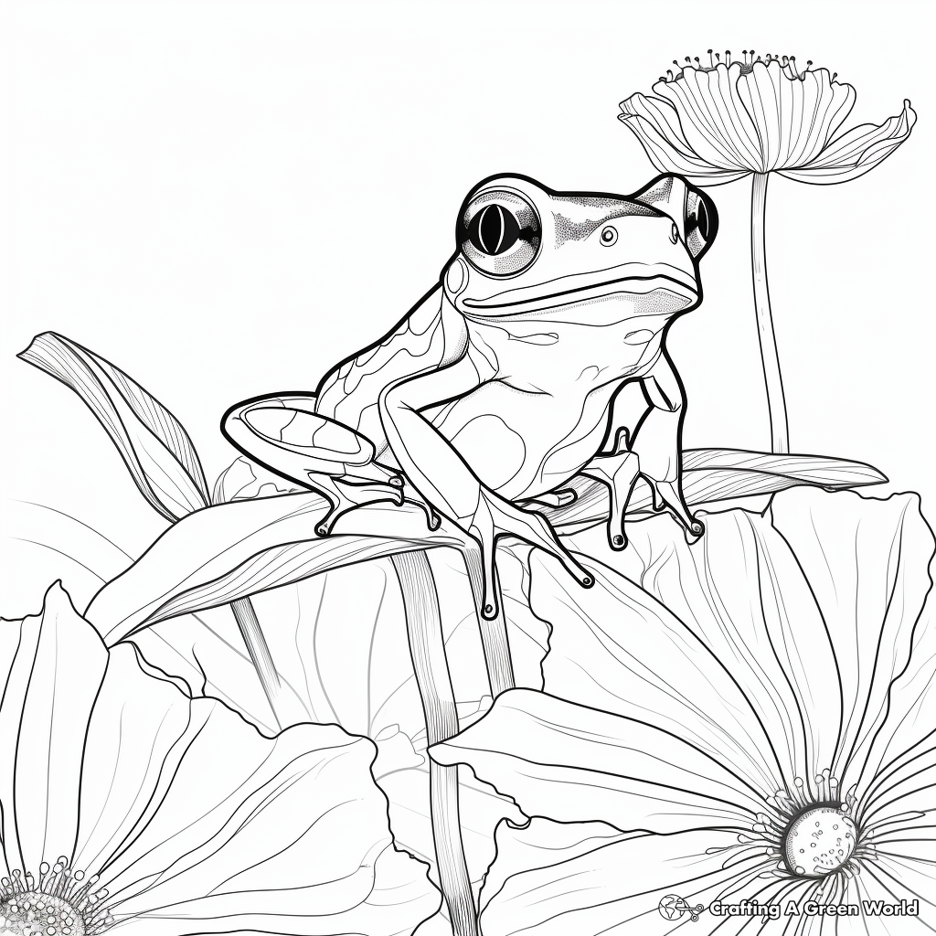 Red eyed tree frog coloring pages