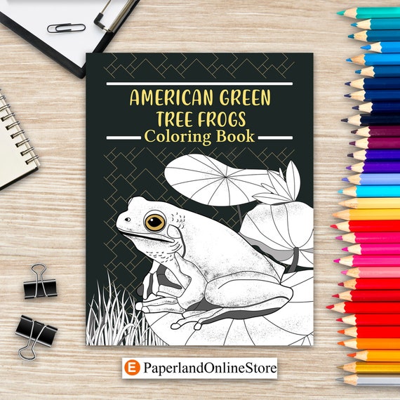 American green tree frog coloring book coloring books for adults amphibians painting pages funny quotes pages freestyle drawing pages