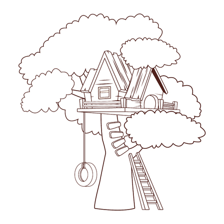 Tree houses coloring pages cliparts stock vector and royalty free tree houses coloring pages illustrations