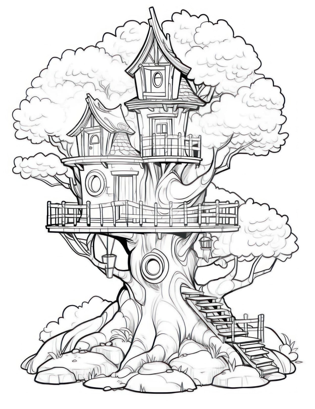 House coloring pages for adults and kids