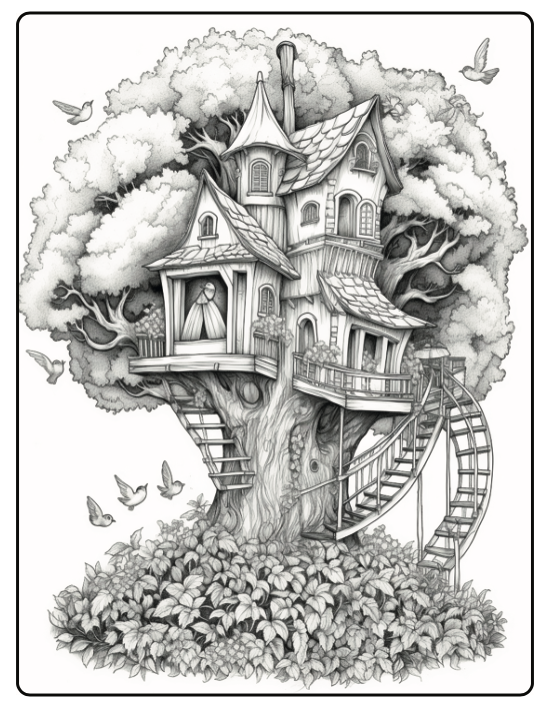 Tree house coloring book